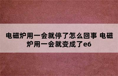 电磁炉用一会就停了怎么回事 电磁炉用一会就变成了e6